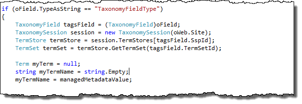 Obtener las propiedades del TaxonomyField