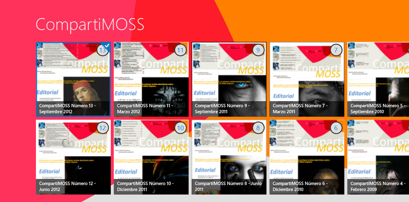 CompartiMOSS en Windows 8 -  Conoce nuestra aplicación