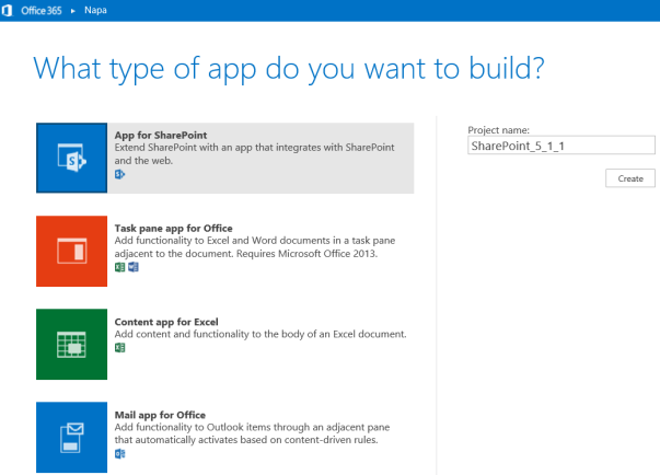 Tipos de aplicación posibles con Napa