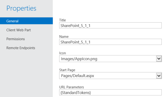 Menú de propiedades