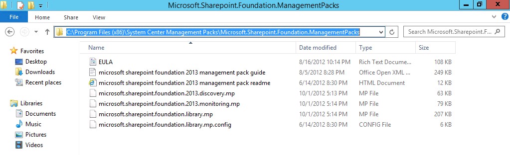 Archivos de instalación del paquete de monitores para SharePoint Foundation 2013