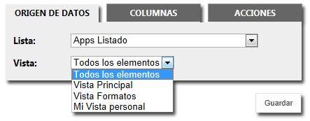 Configuración del origen de datos
