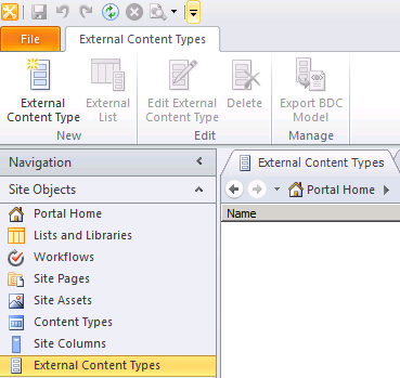 Imagen 2.- A punto de crear un tipo de contenido externo en SharePoint Designer
