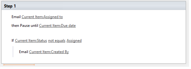 Imagen 2.- Un simple flujo de trabajo creado en SharePoint Designer