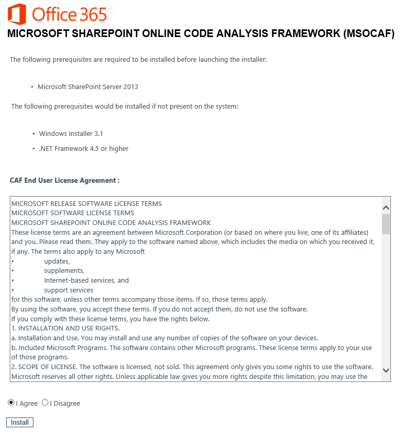 Análisis de soluciones SharePoint con MSOCAF