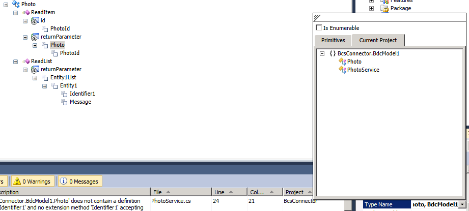 Imagen 7.- Especificando los tipos de datos para los métodos de BCS.