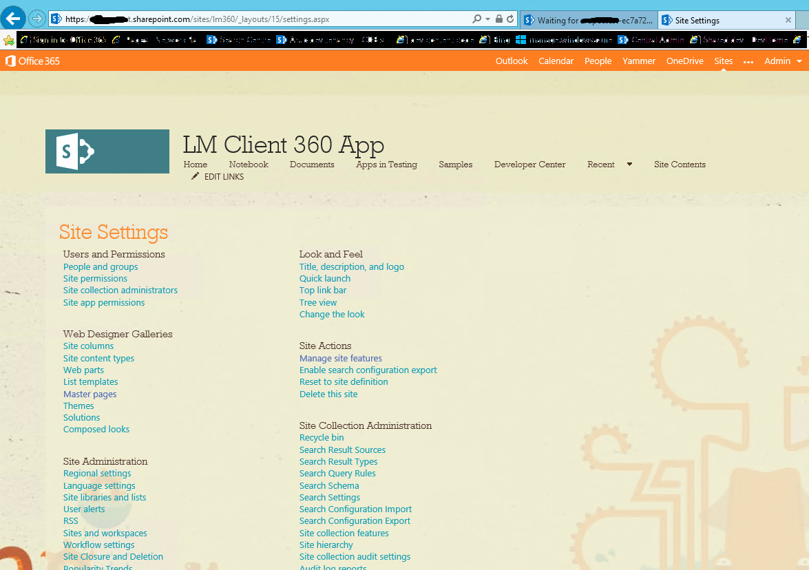 Imagen 3.- Tema aplicado a un sitio de SharePoint.