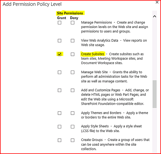 Imagen 7.- Detalles en la configuración de una Política particular.