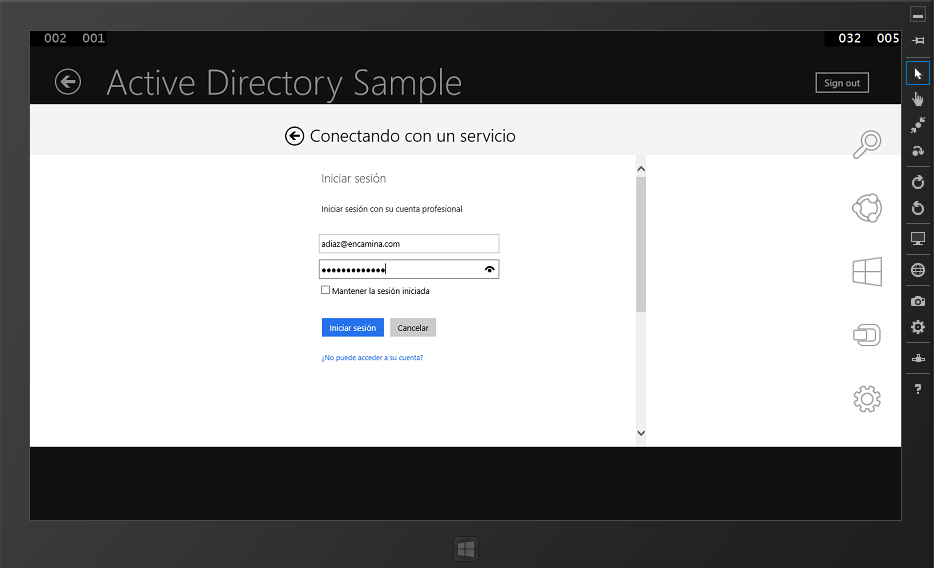 Imagen 7.- Autenticación con Office 365.