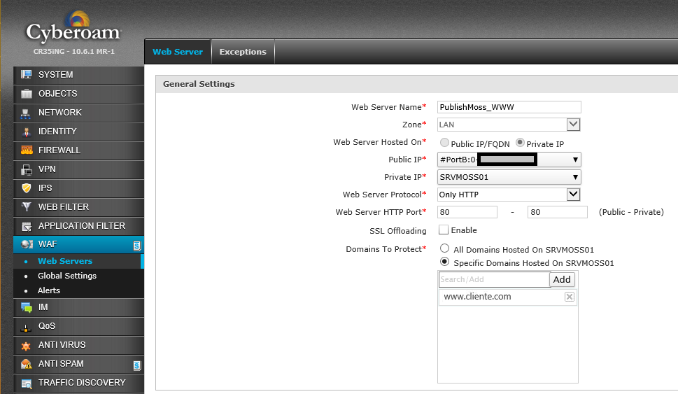 Imagen 9.- Configuración del firewall.