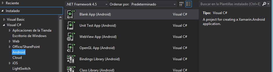 Imagen 12.- Agregamos proyecto Android a la Solución.