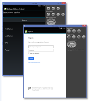 Imagen 14.- Aplicación Android accediendo a las APIS de Office 365.