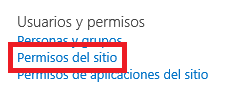Imagen 4.- Administrar permisos de Sitio
