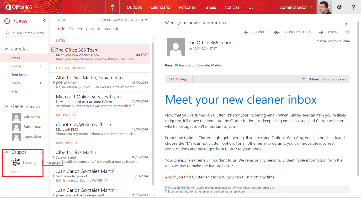 Introducción a los Grupos de Office 365 – Trabaja como una red - Parte I