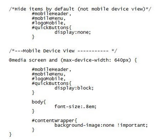 Imagen 2.- Ejemplo de CSS aplicando media queries.