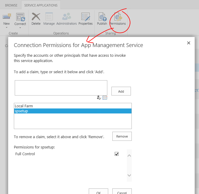 Imagen 4.- Podemos compartir las aplicaciones de servicio con otras cuentas.