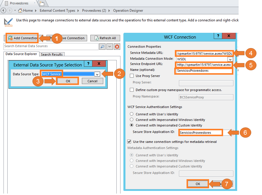 Imagen 16.- Muestra el formulario para crear una nueva conexión de datos externo.
