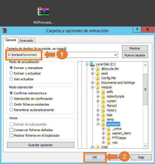 Imagen 2.- Muestra del contenido del fichero comprimido del servicio web de proveedores.
