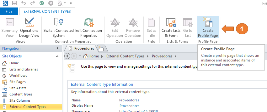 Imagen 30.- Muestra el formulario de tipo de contenido externo de proveedores.