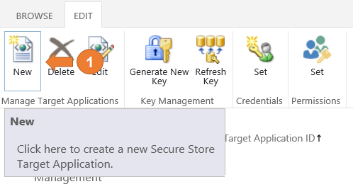 Imagen 6.- Muestra la cinta de opciones de la aplicación de servicios de almacén seguro (New).