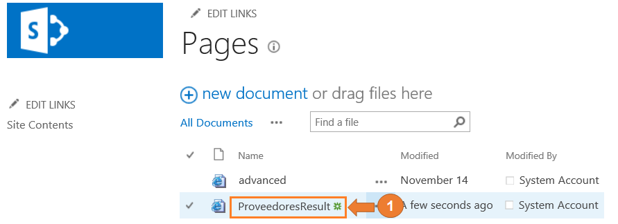 Imagen 17.- Muestra el formulario para crear una nueva página en nuestro sitio de búsqueda.