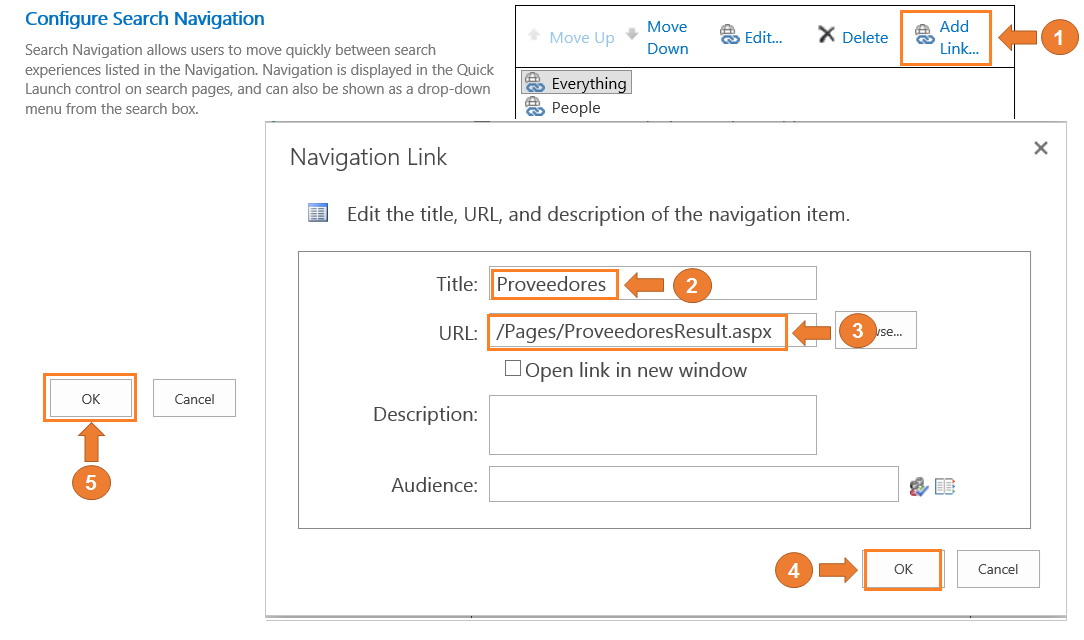 Imagen 22.- Muestra la página de configuración de búsqueda en nuestro sitio de búsqueda.