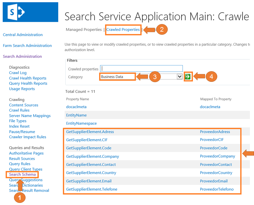 Imagen 7.- Muestra la página de propiedades rastreada de nuestra aplicación servicio de búsqueda.