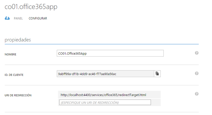 Imagen 7.- Propiedades de nuestra aplicación en Azure Active Directory.
