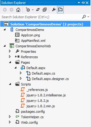 Imagen 9.- Estructura del Proyecto en Visual Studio.