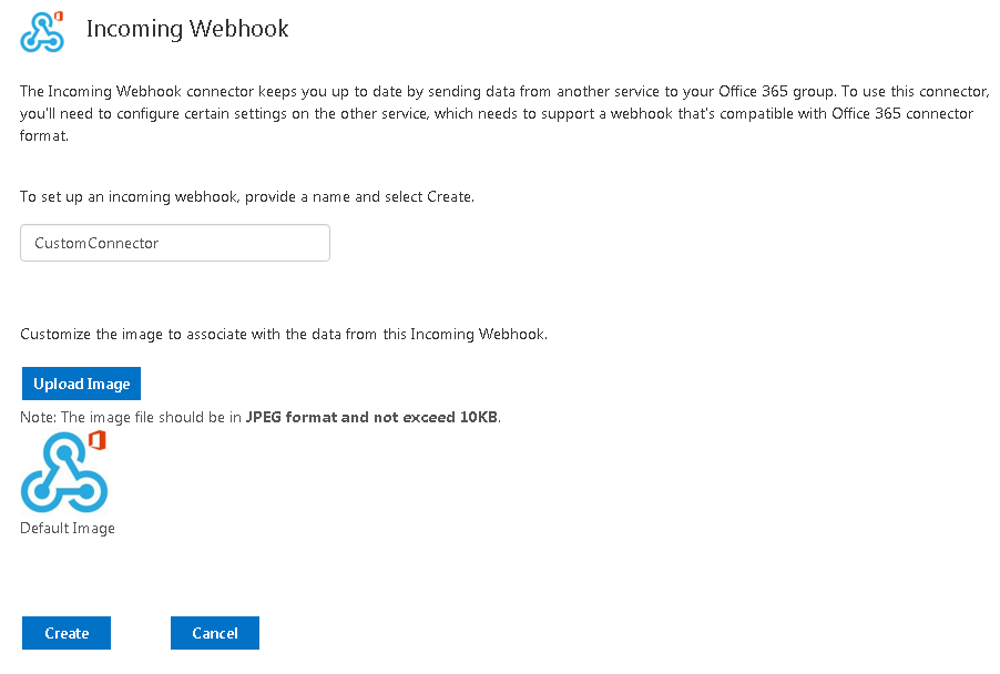 Imagen 13.- Configuración del Incoming Webhook a crear