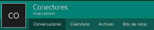 Imagen 2.- Opciones disponibles en un Grupo de Office 365 