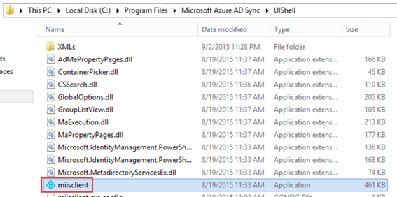 Imagen 11.- Directorio de ficheros de Azure AD Conect