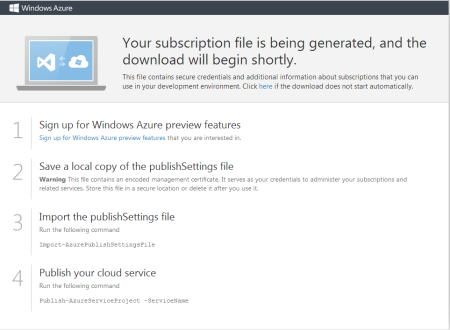 Imagen 11.- Guardar el archivo correspondiente a la suscripción de Azure.