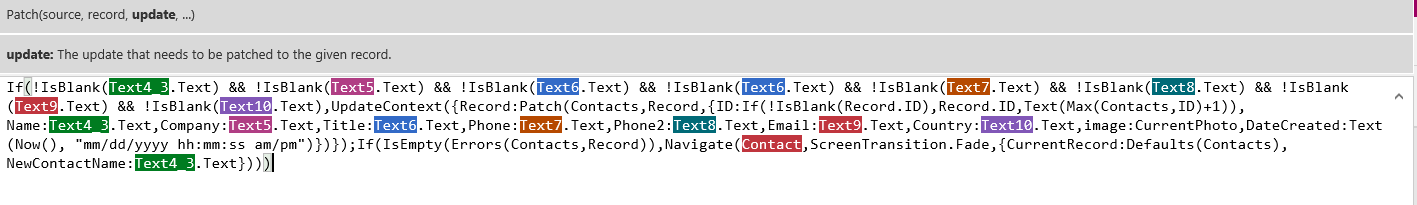 Imagen 11. Fórmulas para eventos.