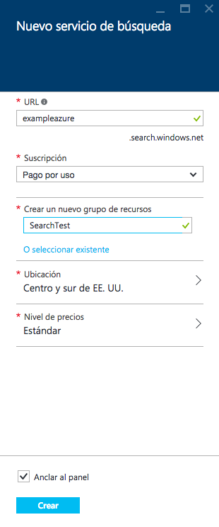 Usando Azure Search en soluciones de búsqueda para Office 365