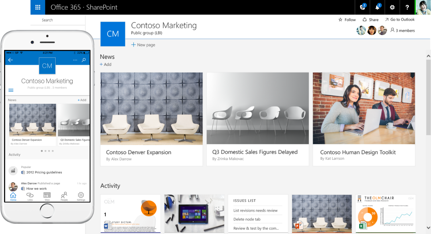 Imagen 1.- Nueva UX en SharePoint.