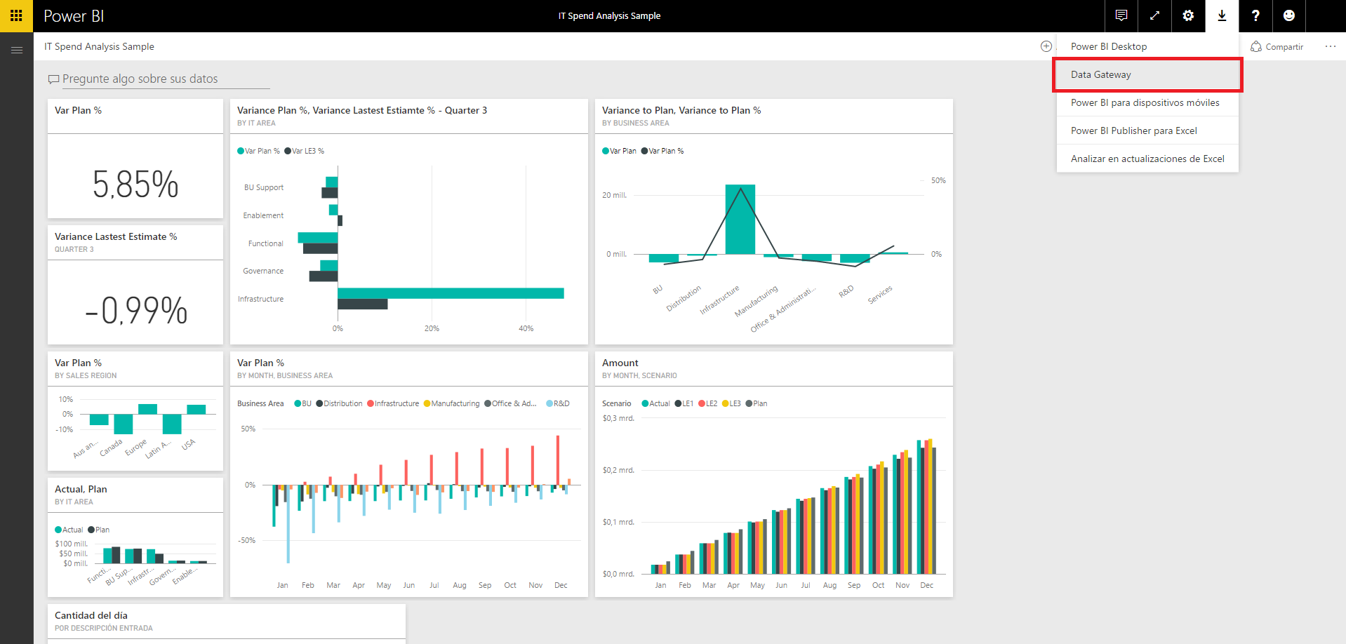 Configuración de Enterprise Gateway en Power Bi