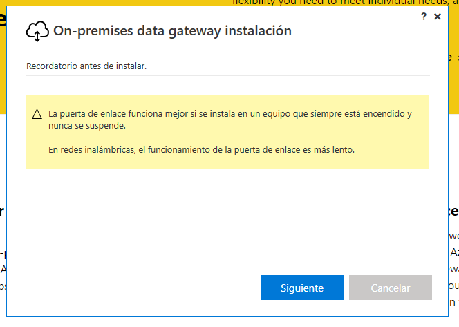 Imagen 5.- Aviso antes de instalar el Gateway.