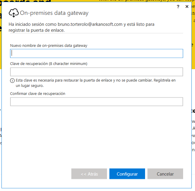 Imagen 9.- Opciones de configuración del Gateway.