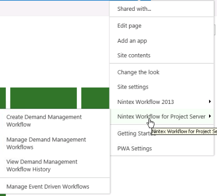Flujos y eventos para Project Server con Nintex