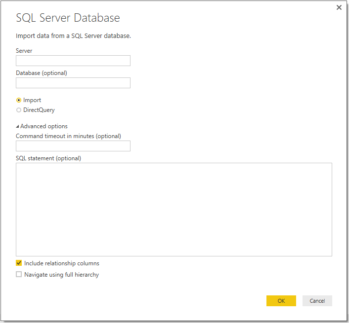 Imagen 6.- Opciones avanzadas para realizar la conexión a la BD SQL Server.