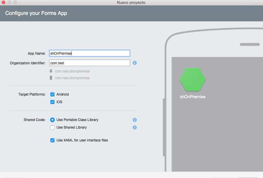 Imagen 2.- Parámetros de configuración de la App.