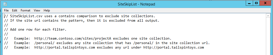 Figura 2.- Estructura del archivo SiteSkipList.csv.