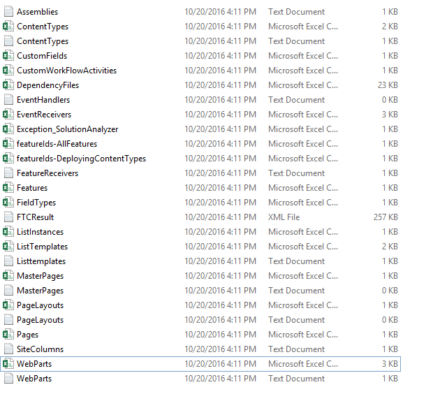 Imagen 7.- Archivos .csv y .txt contenidos en la carpeta Internal de SMAT.
