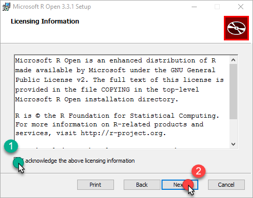 Imagen 3.- Información de licencia para R.