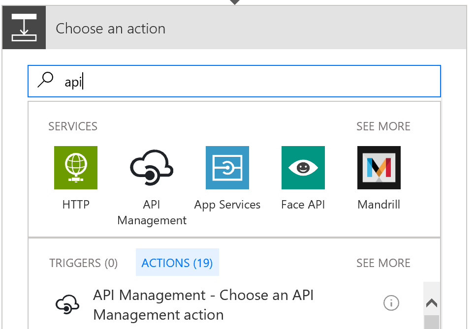 Imagen 18.- Acciones en Logic APP para Api management