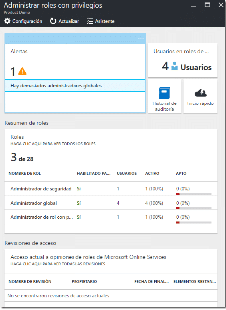 Imagen 6.- Administración de roles con privilegios.