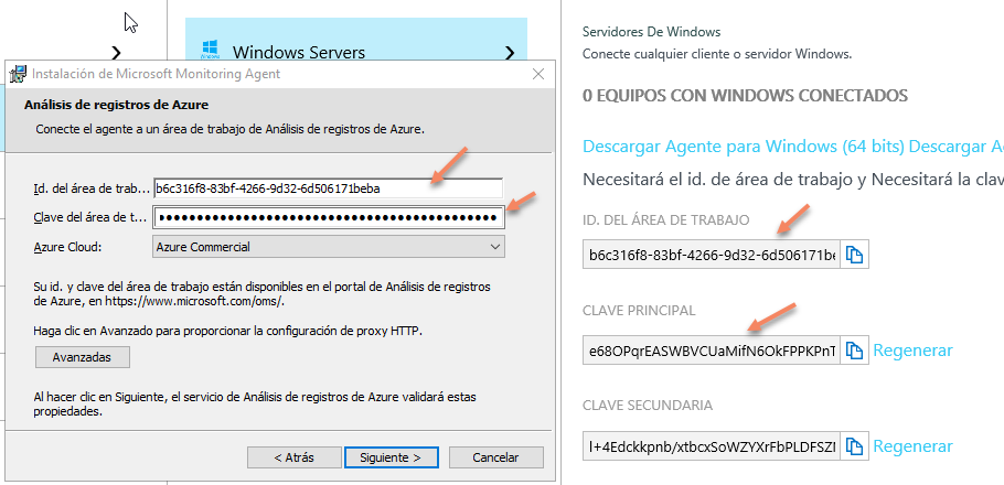 Imagen 10.- Configuración del ID y Clave del área de trabajo.