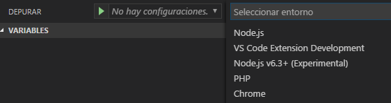 Imagen 2.- Sección depuración - opciones para depurar.