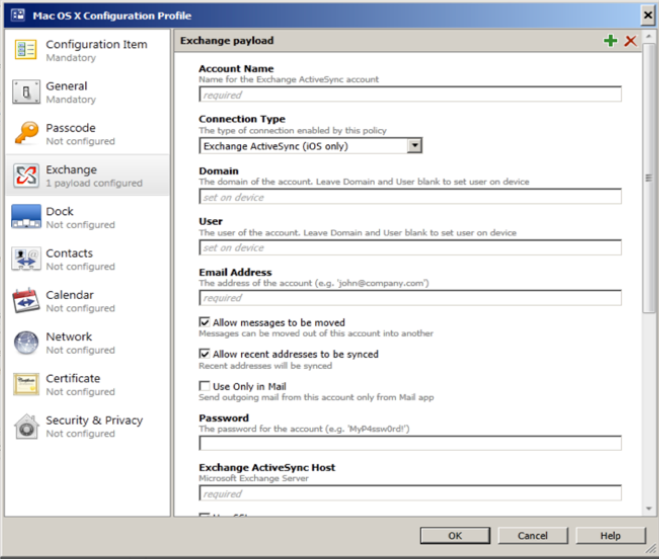 Imagen 6.- Ejemplo de Configuration Profile para MacOSX.